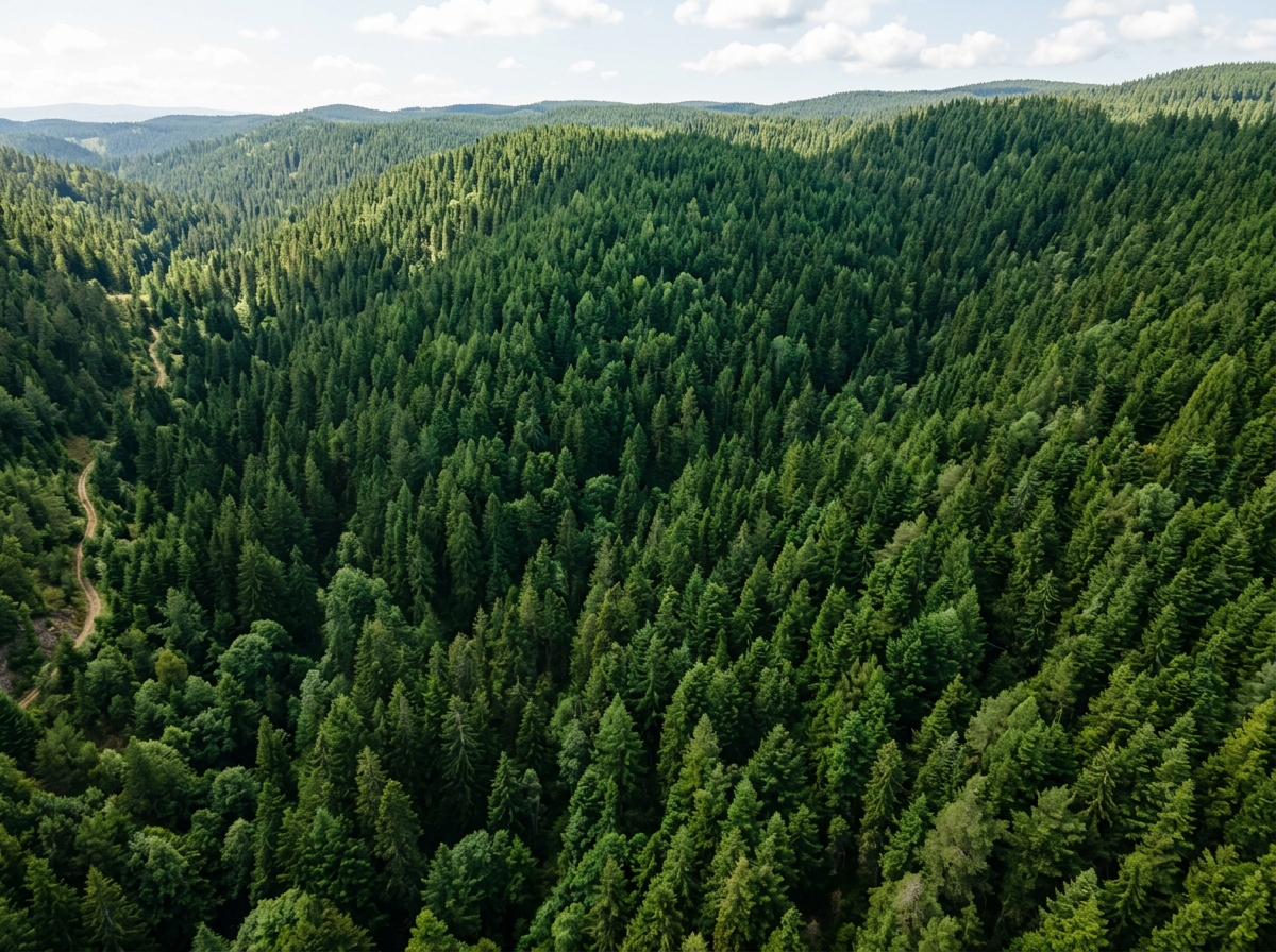 Sustainable lush green forest canopy